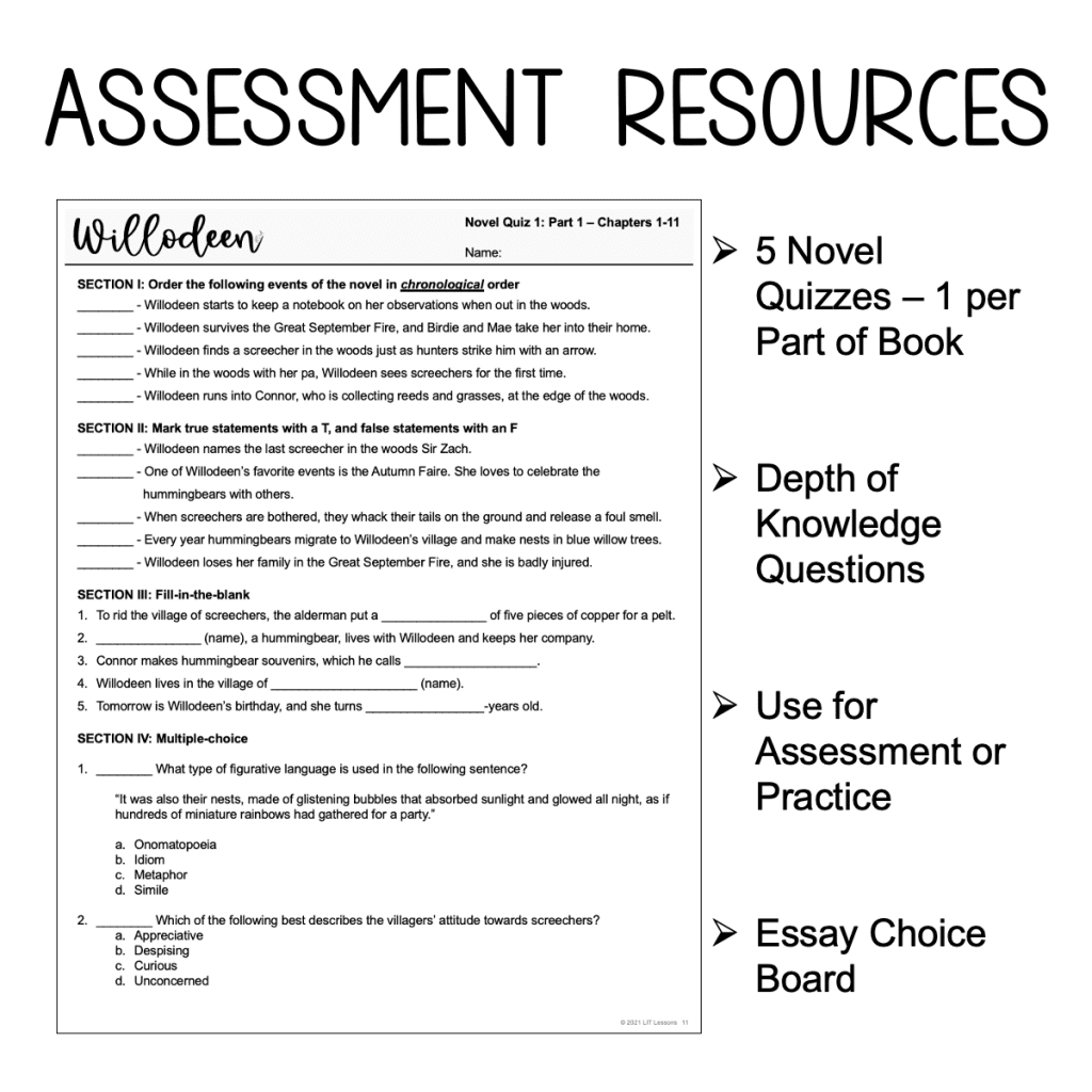 Willodeen Assessments | LIT Lessons